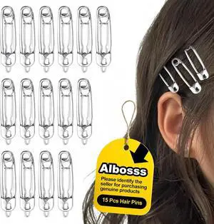 15 Pcs Hair Pins Hair Clips Alloy Safety Pin Shape Hairpin Barrettes Goth Hair Pins Set Hairdressing Tool Hair Accessories (Silver) 15 Pcs Hair Pins Hair Clips Alloy Safety Pin Shape Hairpin Barrettes Goth Hair Pins Set Hairdressing Tool Hair Accessories (Silver)