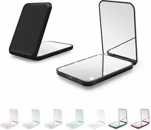 Compact Mirror with Light, 1X/3X Magnification LED Pocket Mirror for Women | Portable, Travel, Purse, Pocket, Gift, black, mini, small, essentials, led, fiberglass, batteries, rectangular Compact Mirror with Light, 1X/3X Magnification LED Pocket Mirror for Women | Portable, Travel, Purse, Pocket, Gift, black, mini, small, essentials, led, fiberglass, batteries, rectangular