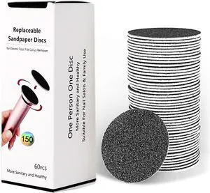 60PCS Replaceable Sandpaper Discs 150 Grit Sandpaper Refill Pad Disks for Electric Foot File Callus Remover (150 Grit) 60PCS Replaceable Sandpaper Discs 150 Grit Sandpaper Refill Pad Disks for Electric Foot File Callus Remover (150 Grit)
