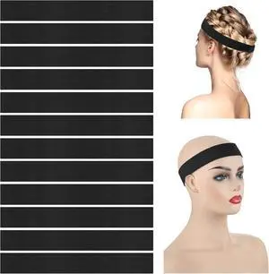 WILLBOND 12 Pcs Elastic Bands for Wigs Adjustable Lace Melting Edge Wrap 1.2 x 23.6 Inch Black Wig Headband Bands for Lace Front WILLBOND 12 Pcs Elastic Bands for Wigs Adjustable Lace Melting Edge Wrap 1.2 x 23.6 Inch Black Wig Headband Bands for Lace Front
