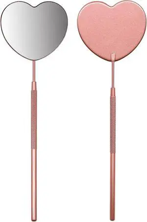 2.2inch Lovely Lash Mirror, Heart Shaped Eyelash Mirror | Detachable Stainless Steel Lash Supplies and Tool for Techs, Pink 2.2inch Lovely Lash Mirror, Heart Shaped Eyelash Mirror | Detachable Stainless Steel Lash Supplies and Tool for Techs, Pink
