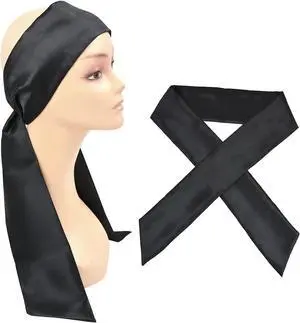 Wig Grip Band Soft Satin Scarf Fashion Headbands for Lace Frontal Wigs Fixing, Makeup, Sports, Yoga, Facial (1 Pcs, Black) Wig Grip Band Soft Satin Scarf Fashion Headbands for Lace Frontal Wigs Fixing, Makeup, Sports, Yoga, Facial (1 Pcs, Black)