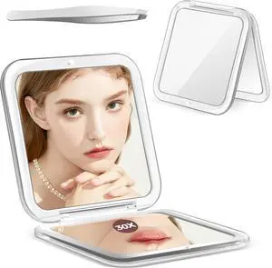 MIYADIVA Compact Mirror, 30X Magnifying Mirror, Pocket Mirror for Purse, Travel Makeup Mirror with 30X/1X Magnification, Travel Essentials Mirrors, Precision Tweezers, Present for Girls MIYADIVA Compact Mirror, 30X Magnifying Mirror, Pocket Mirror for Purse, Travel Makeup Mirror with 30X/1X Magnification, Travel Essentials Mirrors, Precision Tweezers, Present for Girls