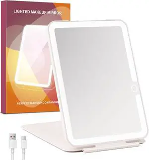 Rechargeable Travel Makeup Mirror with Light | Portable Lighted Mirror, 3 Color Dimmable, Tabletop Folding Cosmetic Mirror Rechargeable Travel Makeup Mirror with Light | Portable Lighted Mirror, 3 Color Dimmable, Tabletop Folding Cosmetic Mirror