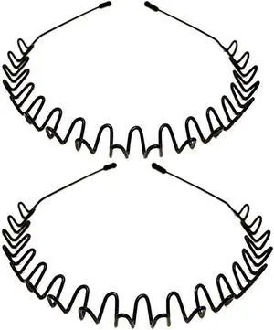 WantGor Metal Headbands, 2 Pack Fashion Unisex Black Hairband Hair Hoop | Spring Wave Non Slip Sports Headwear Hair Accessories (2 Pack) WantGor Metal Headbands, 2 Pack Fashion Unisex Black Hairband Hair Hoop | Spring Wave Non Slip Sports Headwear Hair Accessories (2 Pack)