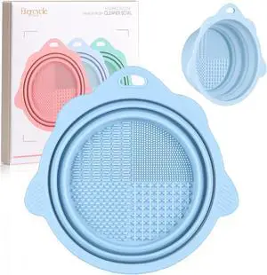 Etercycle Foldable Silicone Makeup Brush Cleaner Bowl | Portable Cleaning Tool For Brushes, Powder Puffs, Sponges (Blue) Etercycle Foldable Silicone Makeup Brush Cleaner Bowl | Portable Cleaning Tool For Brushes, Powder Puffs, Sponges (Blue)