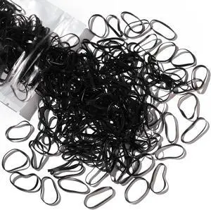 Teenitor Black Elastics Ties, 300pcs Rubber Bands Hair Soft Elastic Bands Teenitor Black Elastics Ties, 300pcs Rubber Bands Hair Soft Elastic Bands