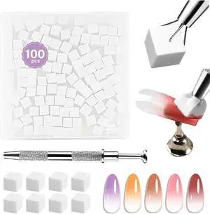 JODSONE 100PCS Soft Nail Sponges Tool with 1PCS Grabbing Pen Professional Accessories Manicure Salon Supplies for Nail Art Gradient Designs Blush Nail Art JODSONE 100PCS Soft Nail Sponges Tool with 1PCS Grabbing Pen Professional Accessories Manicure Salon Supplies for Nail Art Gradient Designs Blush Nail Art