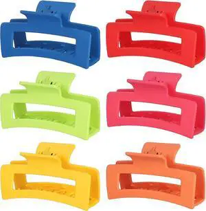 3.5 Inch Square Hair Clips for Women 6 Pack Hair Claw Clips Medium Claw Clips for Thick Thin Hair Rectangle Banana Jaw Hair Accessories for Women Girls -Dopamine 3.5 Inch Square Hair Clips for Women 6 Pack Hair Claw Clips Medium Claw Clips for Thick Thin Hair Rectangle Banana Jaw Hair Accessories for Women Girls -Dopamine