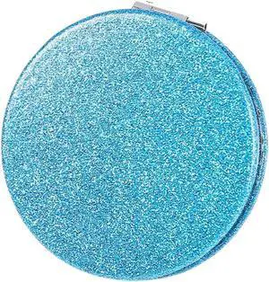 Cute Blue Compact Mirror for Women,Magnifying Travel Mirror with Glitter,Leather Small Pocket Mirror,Portable 2 x 1x Magnification Folding Makeup Mirror,Cosmetic Mirror for Gift Cute Blue Compact Mirror for Women,Magnifying Travel Mirror with Glitter,Leather Small Pocket Mirror,Portable 2 x 1x Magnification Folding Makeup Mirror,Cosmetic Mirror for Gift