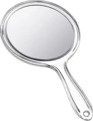 Jetec Hand Mirror Double-Sided Handheld Mirror 1X/ 2X Magnifying Mirror with Handle Transparent Hand Mirror Rounded Shape Makeup Mirror (Clear) Jetec Hand Mirror Double-Sided Handheld Mirror 1X/ 2X Magnifying Mirror with Handle Transparent Hand Mirror Rounded Shape Makeup Mirror (Clear)