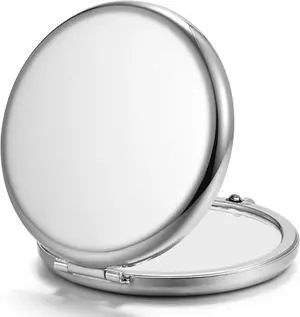 Compact Mirror, 1x/2x Magnification Pocket Mirror, Silver | Compact Mirror for Purse, Metal+Glass, Foldable Double-Sided Mirror, Purse Essentials, Portable, Travel, Quick Touch-ups Compact Mirror, 1x/2x Magnification Pocket Mirror, Silver | Compact Mirror for Purse, Metal+Glass, Foldable Double-Sided Mirror, Purse Essentials, Portable, Travel, Quick Touch-ups