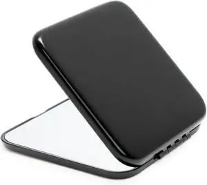 Compact Mirror, Pocket Travel Makeup Mirror for Purse, Metal Square Shell, 2-Sided 1X/2X Magnifying, Portable, Folding, Handheld, Black,1 Pack Compact Mirror, Pocket Travel Makeup Mirror for Purse, Metal Square Shell, 2-Sided 1X/2X Magnifying, Portable, Folding, Handheld, Black,1 Pack