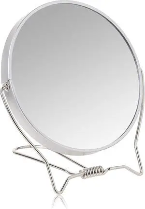 Goody Two-Sided Makeup Mirror with Stand - 1X and 3X Dual Sided Magnification - Lightweight & Portable Table Top Magnifying Vanity Mirror Goody Two-Sided Makeup Mirror with Stand - 1X and 3X Dual Sided Magnification - Lightweight & Portable Table Top Magnifying Vanity Mirror