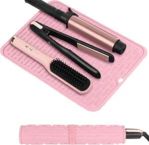 Oversize Silicone Heat Resistant Mat for Hair Tools(14.2" x 11") | Curling Iron Flat Iron Hair Straightener Holder Mat, Portable Hot Hair Tools Cover Pad for Travel Vanity Salon Oversize Silicone Heat Resistant Mat for Hair Tools(14.2" x 11") | Curling Iron Flat Iron Hair Straightener Holder Mat, Portable Hot Hair Tools Cover Pad for Travel Vanity Salon