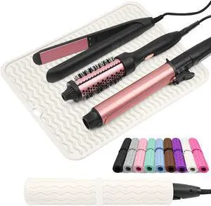Oversize Silicone Heat Resistant Mat for Hair Tools | Curling Iron Pad, Flat Iron Hair Straightener Holder Mat, Portable Hot Tools Cover for Travel Vanity Salon(14.2" x 11.0") Oversize Silicone Heat Resistant Mat for Hair Tools | Curling Iron Pad, Flat Iron Hair Straightener Holder Mat, Portable Hot Tools Cover for Travel Vanity Salon(14.2" x 11.0")