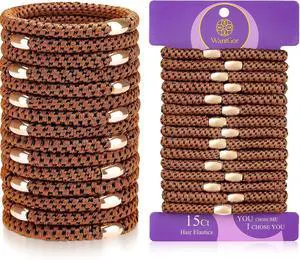 WantGor Hair Ties No Damage, Women 15PCS Hair Bands Elastic Scrunchies Ponytail Holders Hair Accessories Braided Head Bands for Women's Thick Hair (Brown) WantGor Hair Ties No Damage, Women 15PCS Hair Bands Elastic Scrunchies Ponytail Holders Hair Accessories Braided Head Bands for Women's Thick Hair (Brown)