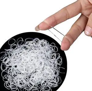 Cosy Companions 100x Clear Hair Elastics, Clear Rubber Bands For Hair Ties For Thin Hair, Mini, Plastic Cosy Companions 100x Clear Hair Elastics, Clear Rubber Bands For Hair Ties For Thin Hair, Mini, Plastic
