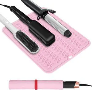 Heat Resistant Mat Oversize Curling Iron Mat Silicone Hot Hair Tools Mat for Hair Straightener,Flat Irons,Hair Styling Tools Countertop Protection Portable Travel Mat 14.2" x 11" Heat Resistant Mat Oversize Curling Iron Mat Silicone Hot Hair Tools Mat for Hair Straightener,Flat Irons,Hair Styling Tools Countertop Protection Portable Travel Mat 14.2" x 11"