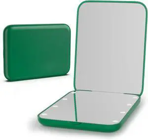 Kintion Pocket Mirror, 1X/3X Magnification LED Compact Mirror (Green) | Travel Mirror with Light for Purse, 2-Sided, Portable, Folding, Handheld, Small Lighted Mirror for Gift Kintion Pocket Mirror, 1X/3X Magnification LED Compact Mirror (Green) | Travel Mirror with Light for Purse, 2-Sided, Portable, Folding, Handheld, Small Lighted Mirror for Gift