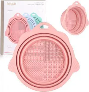 Etercycle Foldable Silicone Makeup Brush Cleaner Bowl | Portable Cleaning Tool For Brushes, Powder Puffs, Sponges (Pink) Etercycle Foldable Silicone Makeup Brush Cleaner Bowl | Portable Cleaning Tool For Brushes, Powder Puffs, Sponges (Pink)
