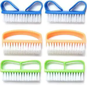 (6 Pack) Fine Handle Grip Nail Brush - Fingernail Scrub Cleaning Brushes Nail Hand Scrubbing Cleaning Brush. Color may vary. (6 Pack) Fine Handle Grip Nail Brush - Fingernail Scrub Cleaning Brushes Nail Hand Scrubbing Cleaning Brush. Color may vary.
