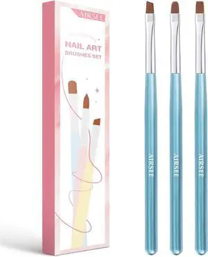AIRSEE Nail Art Clean Up Brushes for Nail, 3 PCS Flat/Oval/Fine Angled,Blue | Gel Nail Brush for Cleaning Polish Mistake on the Cuticles, Painting Brushes & Art Design DIY Tools AIRSEE Nail Art Clean Up Brushes for Nail, 3 PCS Flat/Oval/Fine Angled,Blue | Gel Nail Brush for Cleaning Polish Mistake on the Cuticles, Painting Brushes & Art Design DIY Tools
