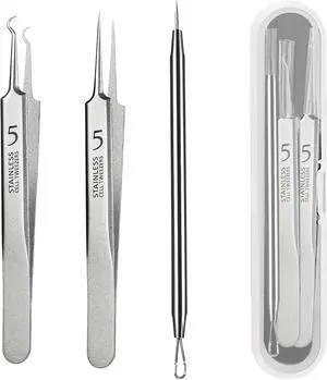 Blackhead Tweezers, Milia Remover,Ingrown Hair Tweezers | Pimple Popper Tool,Blackhead Extractor Blackhead Tweezers, Milia Remover,Ingrown Hair Tweezers | Pimple Popper Tool,Blackhead Extractor