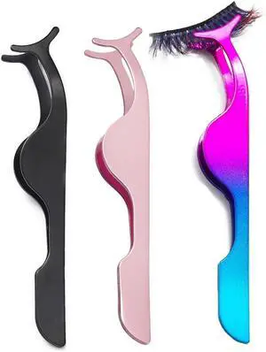 False Eyelash Applicator Tool Eyelash Tweezers for Strip Lashes | 3PCS Stainless Steel Lash Extension Applicator Nipper Easy Apply & Remove Lashes Makeup Tools (Black, Rose Gold,Rainbow) False Eyelash Applicator Tool Eyelash Tweezers for Strip Lashes | 3PCS Stainless Steel Lash Extension Applicator Nipper Easy Apply & Remove Lashes Makeup Tools (Black, Rose Gold,Rainbow)