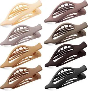 Flat Hair Clips for Women, 8 Pack French Concord Claw Clips | Flat Claw Clips for Thick Thin Curly Hair, Strong Hold No Slip Grip Hair Claw Clips Flat Hair Clips for Women, 8 Pack French Concord Claw Clips | Flat Claw Clips for Thick Thin Curly Hair, Strong Hold No Slip Grip Hair Claw Clips
