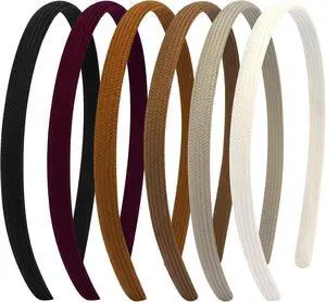 6Pcs Thin Headbands For Women Girls No Headache Pressure Comfortable Headbands for Women Non Slip Fabric Skinny Narrow Hairbands Head Bands for Women's Hair Accessories (Natural Color) 6Pcs Thin Headbands For Women Girls No Headache Pressure Comfortable Headbands for Women Non Slip Fabric Skinny Narrow Hairbands Head Bands for Women's Hair Accessories (Natural Color)