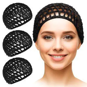 KETAR 4 Pcs Hair Nets for Sleeping, 5.5 x 6 Soft Viscose (Black) | Hair Net for Silk Press; Breathable Mesh; Stretchable; Comfortable for Extended Wear; Styling for Curls, Braids, Extensions KETAR 4 Pcs Hair Nets for Sleeping, 5.5 x 6 Soft Viscose (Black) | Hair Net for Silk Press; Breathable Mesh; Stretchable; Comfortable for Extended Wear; Styling for Curls, Braids, Extensions