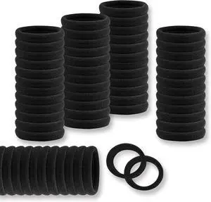 100PCS Hair Ties no Damage - Black Rubber Bands for Hair, Elastics Hair Bands for Thick & Curly Hair, Ponytail Holders(4cm Diameter) 100PCS Hair Ties no Damage - Black Rubber Bands for Hair, Elastics Hair Bands for Thick & Curly Hair, Ponytail Holders(4cm Diameter)