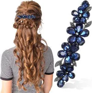 Blue Flower Rhinestone Hair Clips Sparkly Crystal Bridal Hairclip | Fancy Rhinestone Hair Clips Clothespin Accessories for Women Bridal Wedding Bride Prom Flower Girls(1 Pcs) Blue Flower Rhinestone Hair Clips Sparkly Crystal Bridal Hairclip | Fancy Rhinestone Hair Clips Clothespin Accessories for Women Bridal Wedding Bride Prom Flower Girls(1 Pcs)