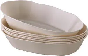 Silver Spoons MINI DESSERT BOWLS | Oval Dessert Plates | Lava Collection | Cream, Dessert Bowls, 6 PC Silver Spoons MINI DESSERT BOWLS | Oval Dessert Plates | Lava Collection | Cream, Dessert Bowls, 6 PC