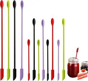 12 Pack Mini Spatula Silicone Small Thin Scooping Spoons Double-End Makeup Spatula Scraper for Jar Bottles Kitchen Beauty Cosmetic 12 Pack Mini Spatula Silicone Small Thin Scooping Spoons Double-End Makeup Spatula Scraper for Jar Bottles Kitchen Beauty Cosmetic