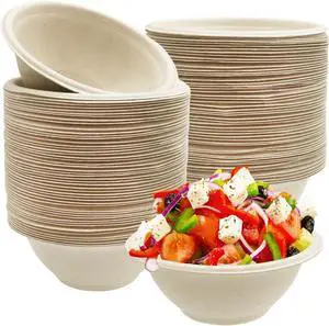 100 Pack Compostable 8 oz Paper Bowls,Small Natural Disposable Paper Bowls | Heavy-Duty,Hot or Cold Use,Biodegradable Soup Bowls for Salad,Soup,Snack,Parties,Catering,Picnics Supplies 100 Pack Compostable 8 oz Paper Bowls,Small Natural Disposable Paper Bowls | Heavy-Duty,Hot or Cold Use,Biodegradable Soup Bowls for Salad,Soup,Snack,Parties,Catering,Picnics Supplies