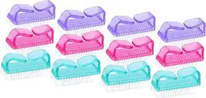 Nail Brush Set, 12-Pack Big Handle Grip Scrub Brushes for Fingernails | Polypropylene bristles, stiff fibers, 3" x 1.2" x 1.6", ergonomic grip, for nails, toes, cuticles, men, women Nail Brush Set, 12-Pack Big Handle Grip Scrub Brushes for Fingernails | Polypropylene bristles, stiff fibers, 3" x 1.2" x 1.6", ergonomic grip, for nails, toes, cuticles, men, women