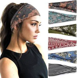 YONUF 6 Pack Headbands for Women, Boho Wide Head Bands & Hair Accessories | Non Slip Soft Stretch Headband, Fashion Hair Bands for Yoga, Workout, Face Wash, Makeup, Womens Head Wraps for Daily Use YONUF 6 Pack Headbands for Women, Boho Wide Head Bands & Hair Accessories | Non Slip Soft Stretch Headband, Fashion Hair Bands for Yoga, Workout, Face Wash, Makeup, Womens Head Wraps for Daily Use