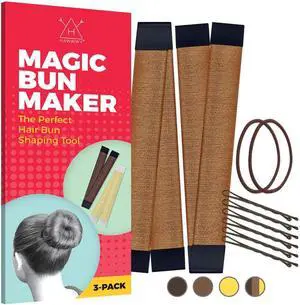Hawwwy Premium 2 Piece Hair Bun Maker with Hair Ties Bobby Pins - Snap-and-Roll Bun Hair Tool- Magic Bun Tool, Donut Hair, Perfect Bun Makers Hair Pins French Twist Donuts for Updos Kids - Light Brown Hawwwy Premium 2 Piece Hair Bun Maker with Hair Ties Bobby Pins - Snap-and-Roll Bun Hair Tool- Magic Bun Tool, Donut Hair, Perfect Bun Makers Hair Pins French Twist Donuts for Updos Kids - Light Brown