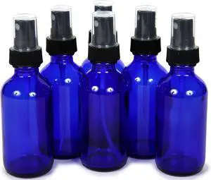 Vivaplex 6, Cobalt Blue, 2 oz Glass Bottles, with Black Fine Mist Sprayers Vivaplex 6, Cobalt Blue, 2 oz Glass Bottles, with Black Fine Mist Sprayers