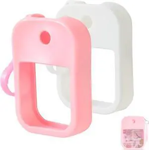 2 Pack Silicone Case Compatible with Wish Hand Sanitizer Spray, Hand Sanitizer Case Holder, Soft Silicone Protective Cases with Keychain, Protect Spray from Drops and Scratches (White and Pink) 2 Pack Silicone Case Compatible with Wish Hand Sanitizer Spray, Hand Sanitizer Case Holder, Soft Silicone Protective Cases with Keychain, Protect Spray from Drops and Scratches (White and Pink)