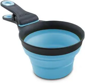 Dexas Popware for Pets Collapsible Klip Scoop, 3-in-1 Pet Food Scoop, Measuring Cup and Bag Clip, 1 Cup Capacity, Blue Dexas Popware for Pets Collapsible Klip Scoop, 3-in-1 Pet Food Scoop, Measuring Cup and Bag Clip, 1 Cup Capacity, Blue
