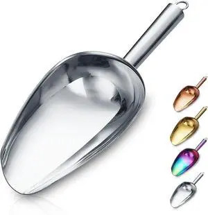 Berglander Stainless Steel Ice Scoop 6 OZ, Metal Ice Scooper For Ice Maker, Multipurpose For Candy Kitchen Bar Party Wedding Pet Animal Dog Food Scoop Beach Shovel (Silver) Berglander Stainless Steel Ice Scoop 6 OZ, Metal Ice Scooper For Ice Maker, Multipurpose For Candy Kitchen Bar Party Wedding Pet Animal Dog Food Scoop Beach Shovel (Silver)