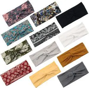 Yeshan 12 Pack Headbands for Women, Boho Sports Hairbands, Elastic Wide Headband Non Slip Workout Yoga Criss cross Headbands for Women Yeshan 12 Pack Headbands for Women, Boho Sports Hairbands, Elastic Wide Headband Non Slip Workout Yoga Criss cross Headbands for Women