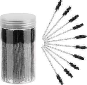 CHEFBEE 100PCS Disposable Eyelash Spoolies Brush with Container, Black | Soft Mascara Wands for Eyelash Extensions & Eyebrow Grooming, Hygienic Single Use, Multipurpose Makeup Applicators CHEFBEE 100PCS Disposable Eyelash Spoolies Brush with Container, Black | Soft Mascara Wands for Eyelash Extensions & Eyebrow Grooming, Hygienic Single Use, Multipurpose Makeup Applicators