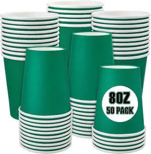 50 Pack 8oz Green Paper Cups Disposable Paper Coffee Cups | Disposable Drinking Cups, Hot/Cold Beverage Paper Cups Ideal for for Office, Parties, Travel, On-the-Go & Daily Use 50 Pack 8oz Green Paper Cups Disposable Paper Coffee Cups | Disposable Drinking Cups, Hot/Cold Beverage Paper Cups Ideal for for Office, Parties, Travel, On-the-Go & Daily Use