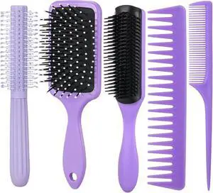5Pcs Hair Brush Set for Women Hair Comb Detangler Brush for Men and Women Wet, Dry, Curly and Straight Hair 5Pcs Hair Brush Set for Women Hair Comb Detangler Brush for Men and Women Wet, Dry, Curly and Straight Hair