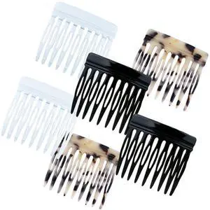 6 Pcs French Hair Side Combs for Women Bun Small Twist Hair Decorative, Strong Hold Clips for Women Bun(Brown, Black, White) 6 Pcs French Hair Side Combs for Women Bun Small Twist Hair Decorative, Strong Hold Clips for Women Bun(Brown, Black, White)