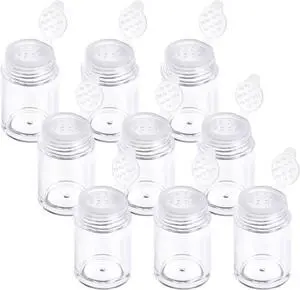 10 Pcs Plastic Loose Powder Jar - 10 ml Clear Cosmetic Glitter Powder Bottle Baby Powders Container with 12 Holes Sifter and Lids - Travel Eye Shadow Shaker Containers 10 Pcs Plastic Loose Powder Jar - 10 ml Clear Cosmetic Glitter Powder Bottle Baby Powders Container with 12 Holes Sifter and Lids - Travel Eye Shadow Shaker Containers